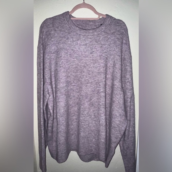 All Saints Mita Crew Men's Lilac Heathered Crewneck Sweater - Picture 1 of 3